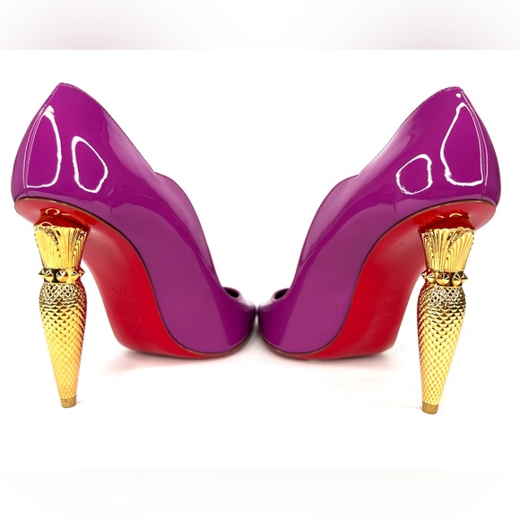 Christian Louboutin Lipchick Purple Patent Leather Kismet Pumps Size EU 37.5 - Picture 13 of 15